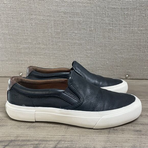 FRYE Men’s Ludlow Casual Slip On Black Leather Sneakers Men\'s Size 7 main image 6